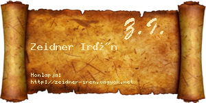 Zeidner Irén névjegykártya